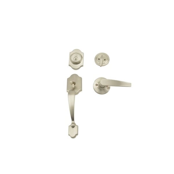 Weslock Parkside Single Cylinder Handleset with Bristol Trim Satin Nickel 02820-NWNFR2D - main